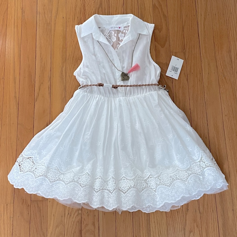 Kids White Lace Dress